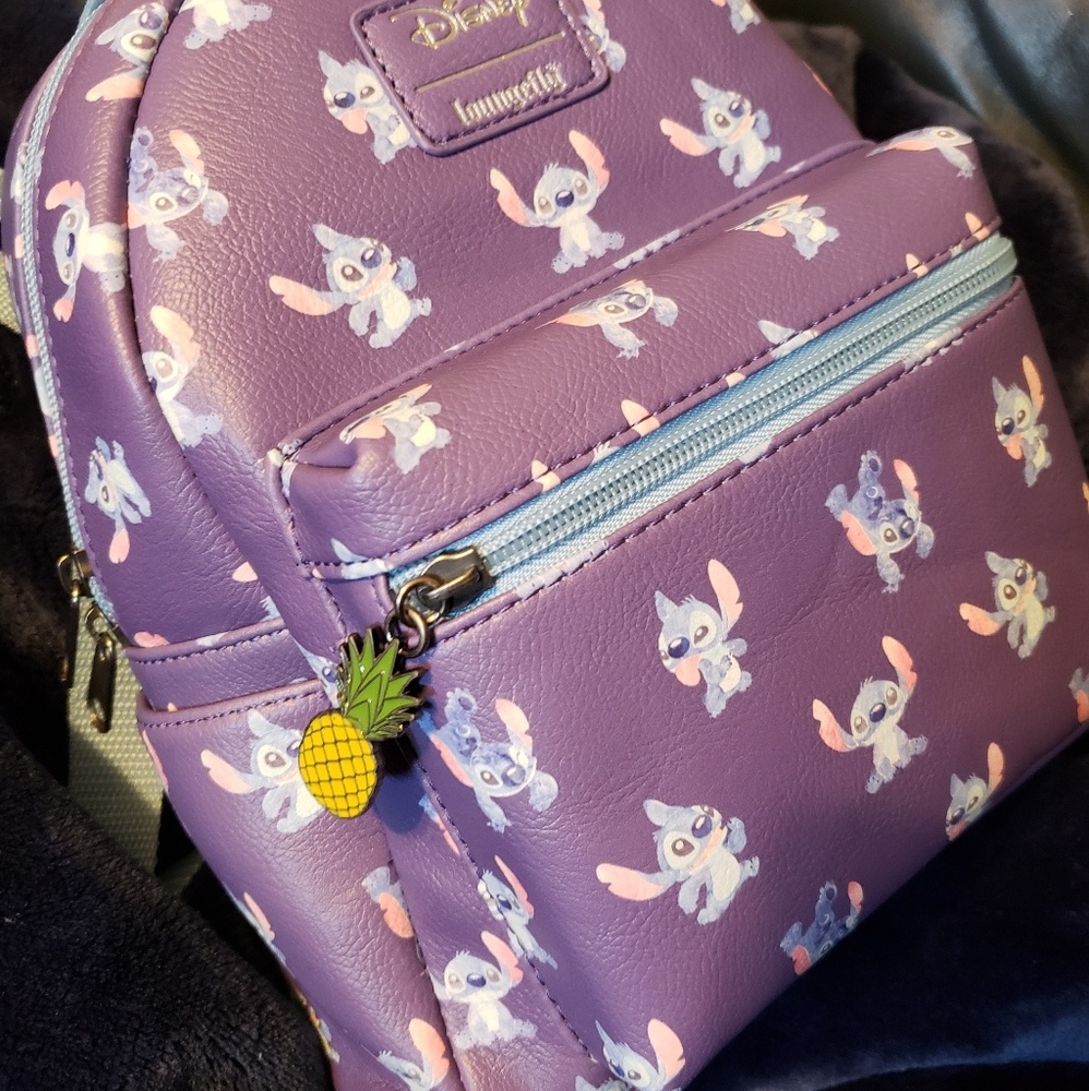 Disney Loungefly Stitch purple/blue mini backpack - Picture 1 of 7